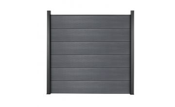 WPC Sichtschutzzaun Komplett-Set XL Dielen (Co-Extruded) mit ALU Pfosten